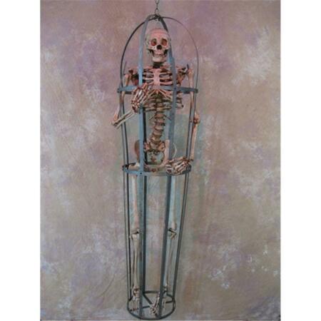SKELETONS AND MORE Iron Skeleton Cage With Aged Life-Size Skeleton CAGE-200A